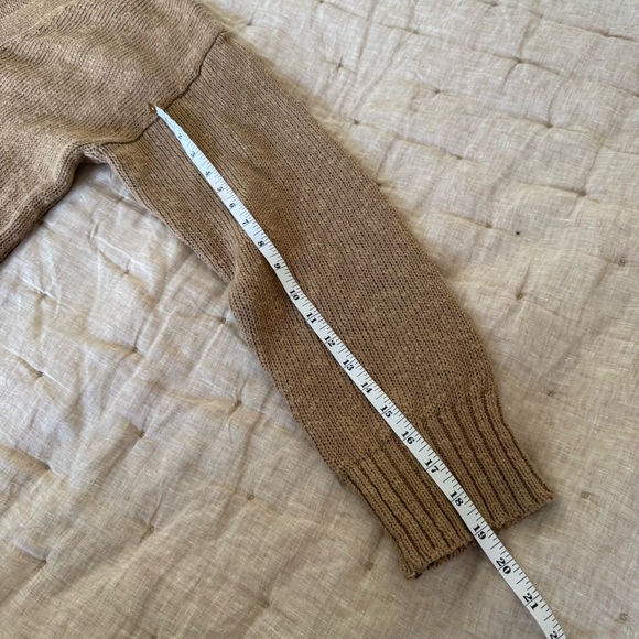 Quince Cotton-Linen Relaxed Cardigan Sweater in Camel Size Medium - Picture 13 of 13